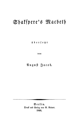 Shaksperes Macbeth