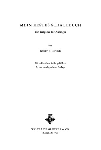 Mein erstes Schachbuch: Ein Ratgeber für Anfänger