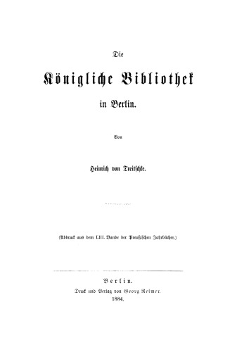 Die Königliche Bibliothek in Berlin