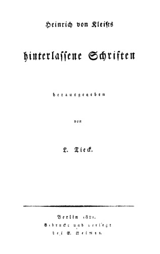 Hinterlassene Schriften