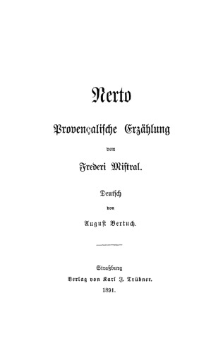 Nerto: Provençalische Erzählung