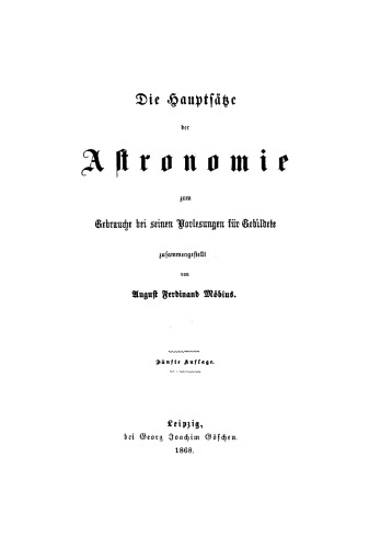 Die Hauptsätze der Astronomie