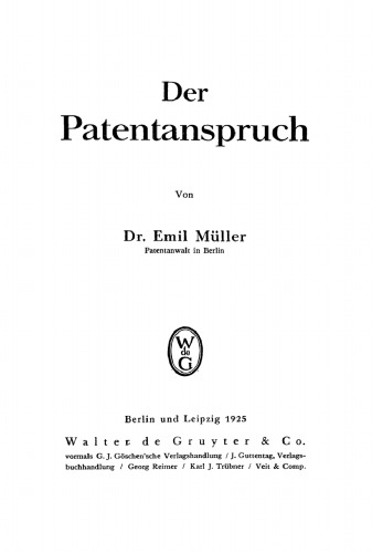 Der Patentanspruch