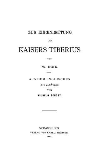 Zur Ehrenrettung des Kaisers Tiberius