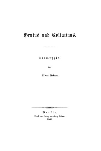 Brutus und Collatinus: Trauerspiel