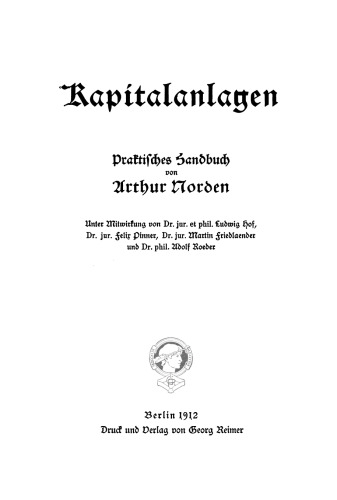 Kapitalanlagen: Praktisches Handbuch