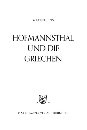Hofmannsthal und die Griechen