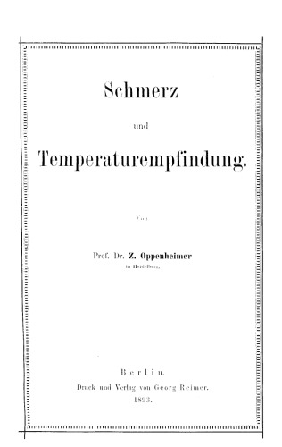 Schmerz und Temperaturempfindung