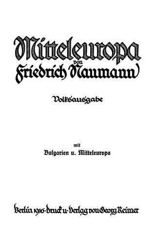 Mitteleuropa: Volkausgabe mit Bulgarien und Mitteleuropa