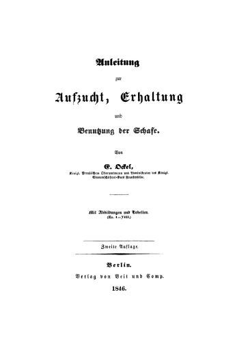 Anleitung zur Aufzucht, Erhaltung und Benutzung der Schafe