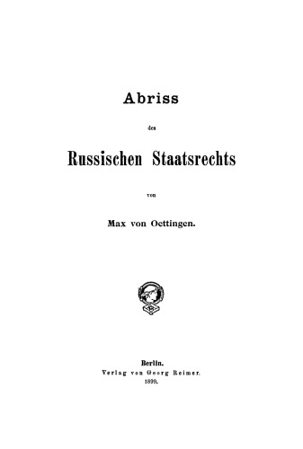 Abriss des russischen Staatsrechts