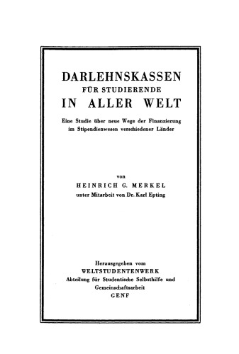 Darlehnskassen für Studierende in aller Welt