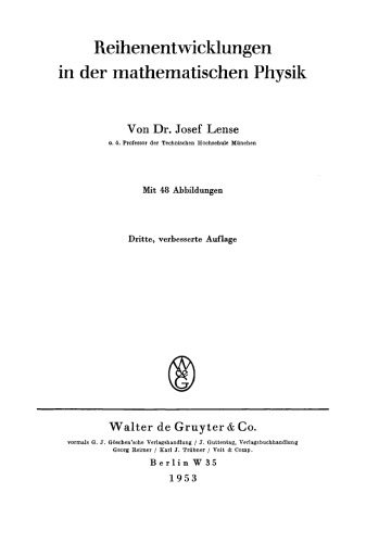Reihenentwicklungen in der mathematischen Physik