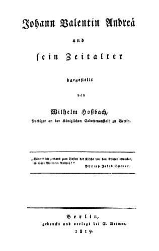 Johann Valentin Andreä und sein Zeitalter