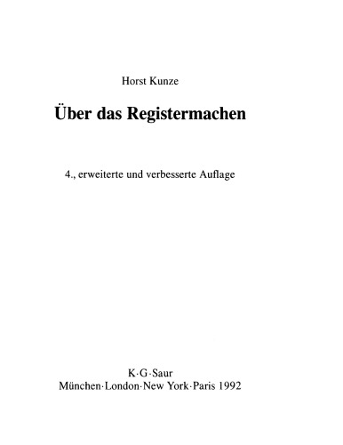 Über das Registermachen