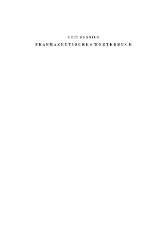 Pharmazeutisches Wörterbuch