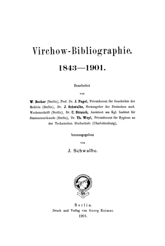 Virchow-Bibliographie: 1843–1901