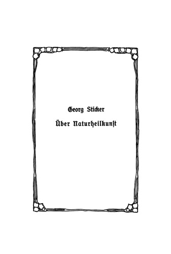 Über Naturheilkunst: Vier Reden