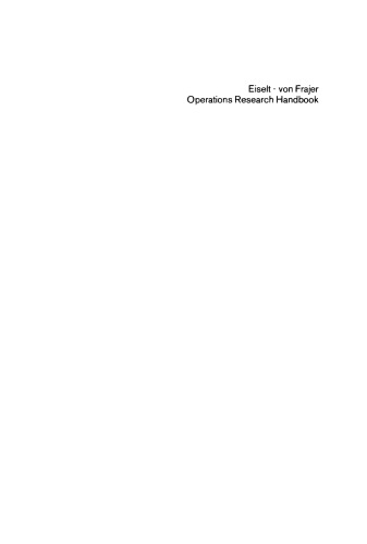 Operations research handbook: Standard algorithms and methods with examples