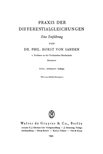 Praxis der Differentialgleichungen: Eine Einführung