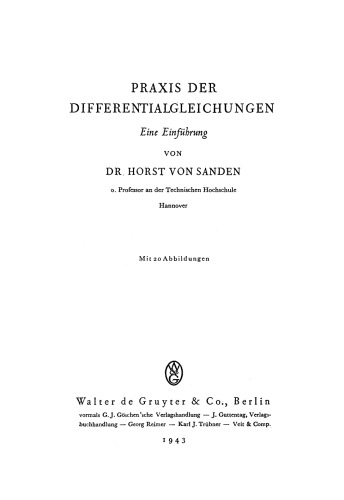 Praxis der Differentialgleichungen: Eine Einführung