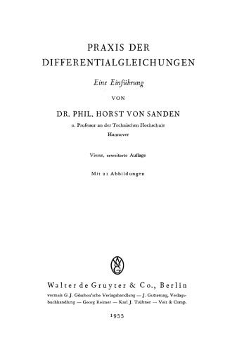 Praxis der Differentialgleichungen: Eine Einführung