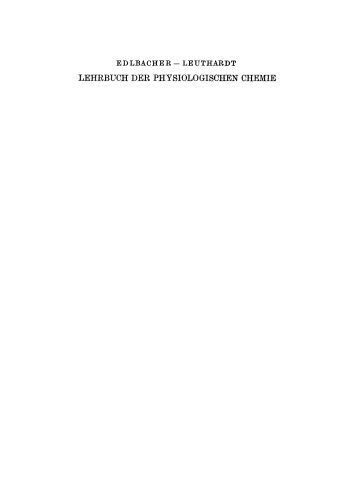 Lehrbuch der physiologischen Chemie
