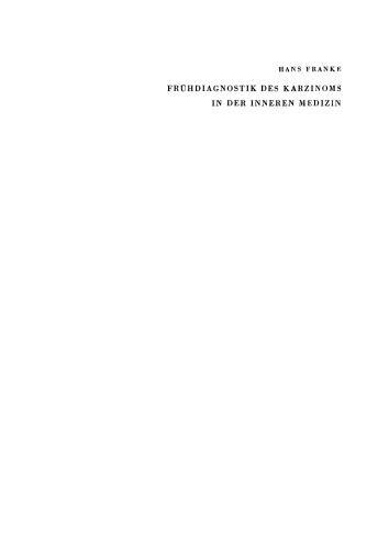 Frühdiagnostik des Karzinoms in der inneren Medizin