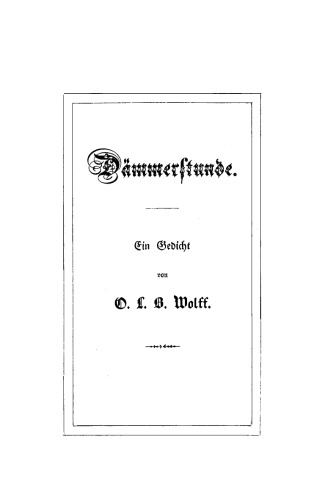 Dämmerstunde: Ein Gedicht