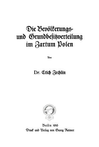 Die Bevölkerungs- und Grundbesitzverteilung im Zartum Polen