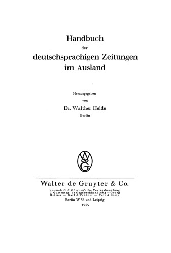 Handbuch der deutschsprachigen Zeitungen im Ausland