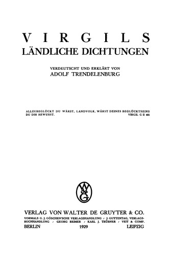 Virgils ländliche Dichtungen