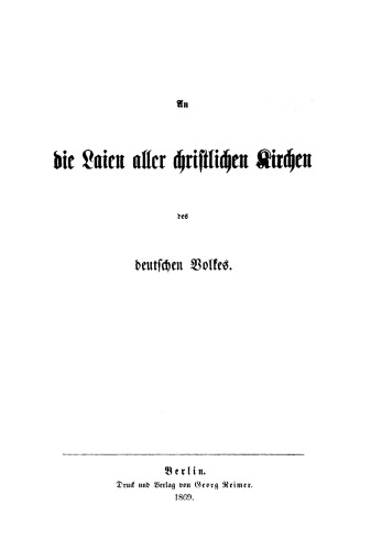 An die Laien aller christlichen Kirchen des deutschen Volkes