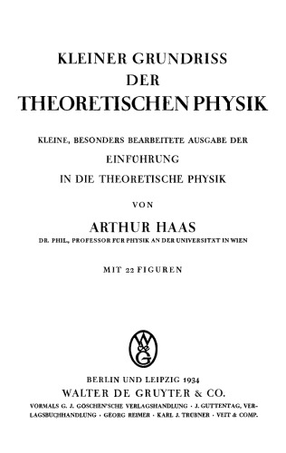 Kleiner Grundriss der theoretischen Physik