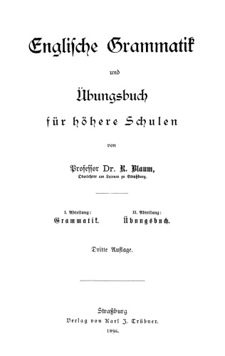 Englische Grammatik und Übungsbuch für höhere Schulen