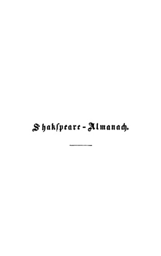 Shakspeare-Almanach