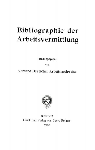 Bibliographie der Arbeitsvermittlung