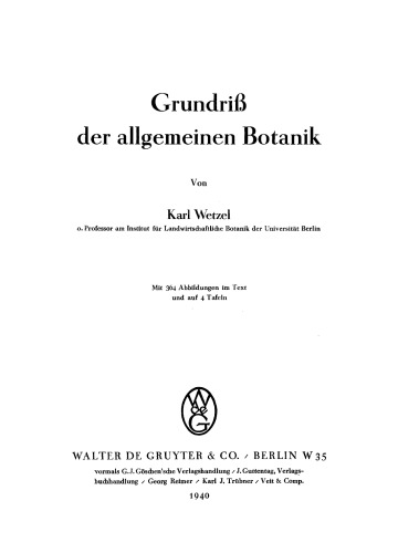 Grundriß der allgemeinen Botanik