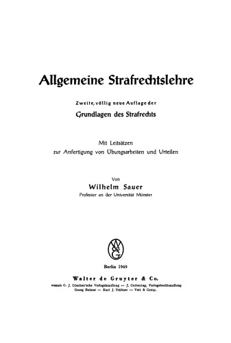 Allgemeine Strafrechtslehre