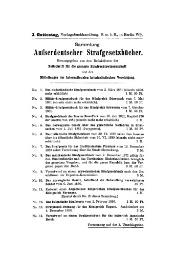 Ungarisches Jugendgerichtsgesetz: Vom Jahre 1913