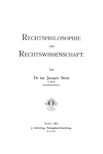 Rechtsphilosophie und Rechtswissenschaft