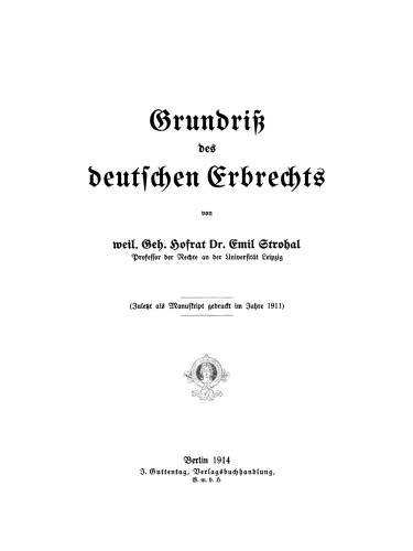 Grundriß des deutschen Erbrechts