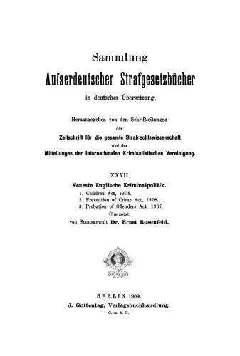 Neueste Englische Kriminalpolitik