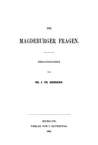 Die Magdeburger Fragen