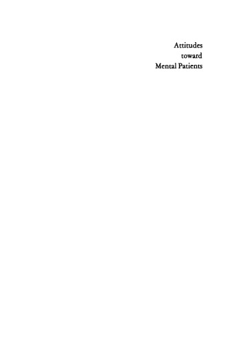 Attitudes toward mental patients: A study across cultures