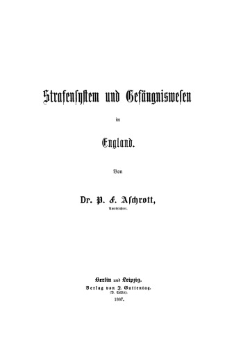 Strafensystem und Gefängniswesen in England