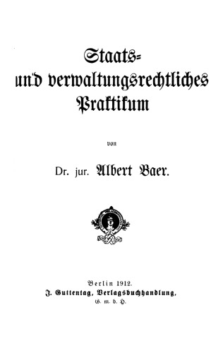 Staats- und verwaltungsrechtliches Praktikum