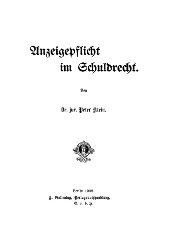 Anzeigepflicht im Schuldrecht