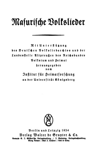 Masurische Volkslieder