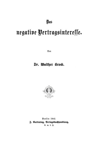 Das negative Vertragsinteresse